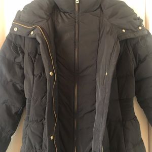 Cole Haan Black Signature Quilted Coat with Inner Bib